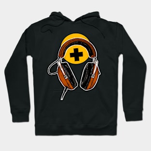 Headphones Orange Hoodie